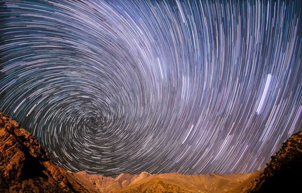 Star spiral in the mountains — Stock Photo, Image