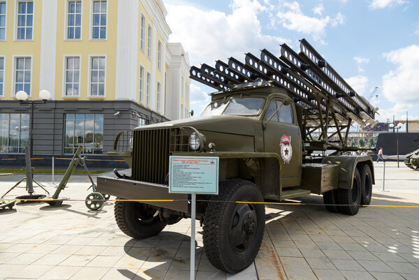Fighting vehicle rocket artillery BM-13 H model 1943. Pyshma, Ek