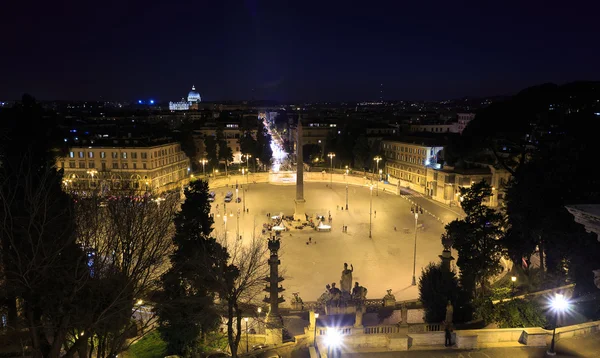 Piazza del Popolo. Night. Rome, Italy — Stock Photo, Image