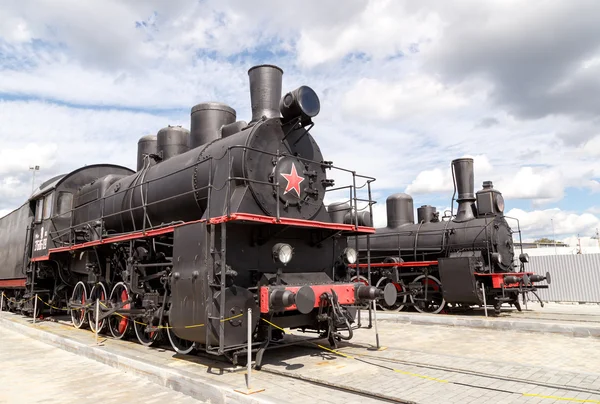 Train at the steam motion. Pyshma, Ekaterinburg, Russia - August — Stock Photo, Image