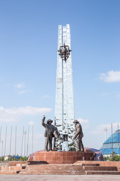 Temirtau, Kazakhstan - by August 13, 2016: Monument to the Metal