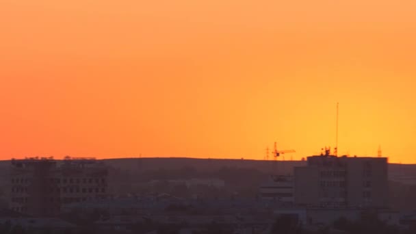 Sunset over the industrial city — Stock Video