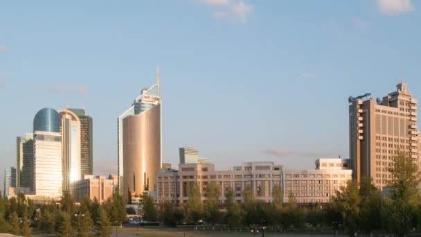 Puesta de sol en Astana, Kazajstán — Vídeos de Stock