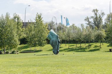 Almatı, Kazakistan - 29 Ağustos 2016: Bir at kafası. H