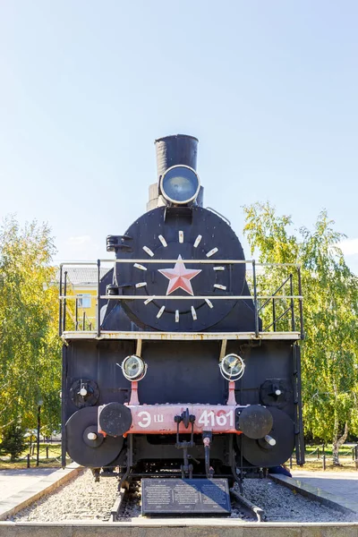 Astana, Kazakhstan - September 4, 2016: Steam locomotive ESH 416 — Stock Photo, Image