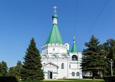 Rusya, Nizhny Novgorod - 21 Ağustos 2017: Katedrali Archangel Michael. Nijniy Novgorod Kremlin duvarları içinde