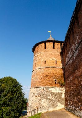 Rusya, Nizhny Novgorod - 22 Ağustos 2017: Büyük Müzesi karmaşık Nijniy Novgorod Kremlin, Beyaz Kule