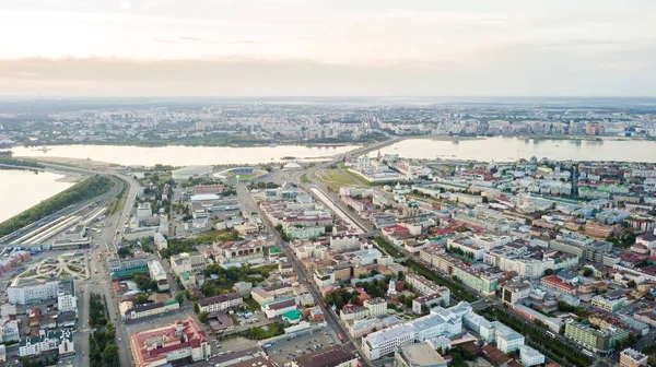 Vista panorâmica de Kazan. Pôr do sol, Russi — Fotografia de Stock