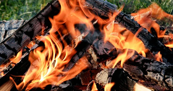 Bonfire detail. Večer — Stock fotografie