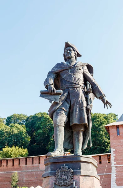 Rusland, Nizhny Novgorod - 22 augustus 2017: Monument voor Peter I — Stockfoto