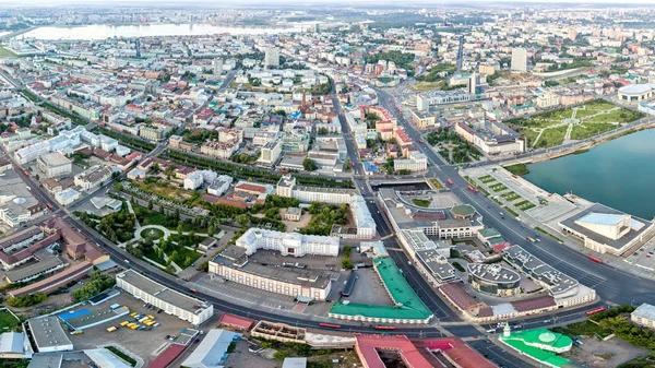 Vista panorâmica de Kazan. Pôr do sol, Russi — Fotografia de Stock