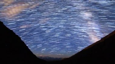 Yıldız şeklinde fani izleri üzerinden izler. Ay yükselişi. Kara-Say Plato