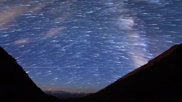 Traces Étoiles Sous Forme Traces Évanescentes Lune Lève Plateau Kara — Video