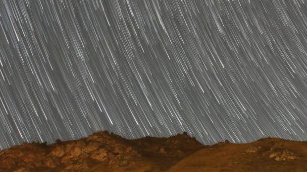 Sporen Van Sterren Vorm Van Vluchtig Sporen Milky Way Bergen — Stockvideo