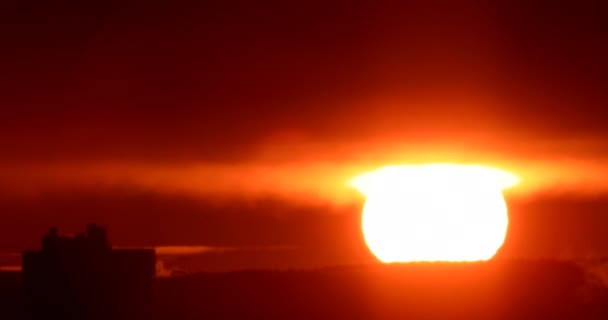 Nahaufnahme Vom Sonnenaufgang Echtzeit Ekaterinburg Russland Video Ultraschall — Stockvideo