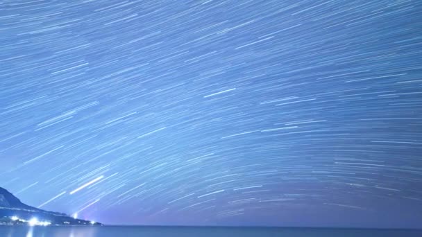 線の形の星からのトレース 岬サリッチ クリミア半島の最南端のポイント 時間の経過 ビデオ — ストック動画