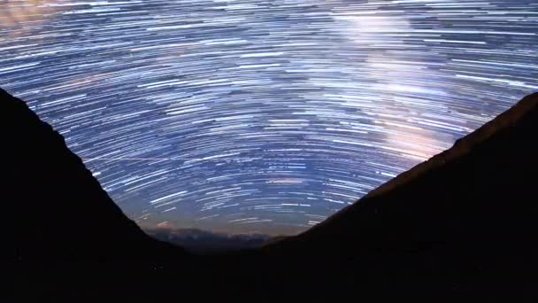 Nyomait Illanó Nyomát Formájában Csillagok Hold Emelkedik Kara Mondjuk Fennsík — Stock videók