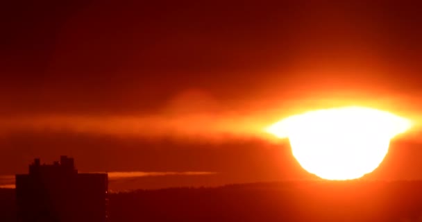 Nahaufnahme Vom Sonnenaufgang Echtzeit Ekaterinburg Russland Video Ultraschall — Stockvideo