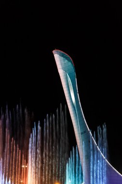 Rusya, Sochi - 03 Eylül 2017: Sochi park. Şarkı çeşme