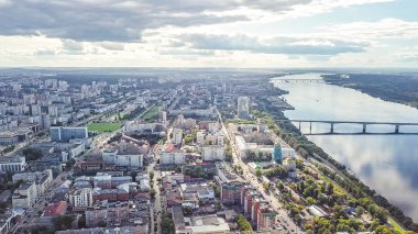Rusya 'nın Perm kentinin panoramik görüntüsü 