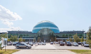 Astana, Kazakistan - 6 Eylül 2016: Uluslararası Havaalanı of