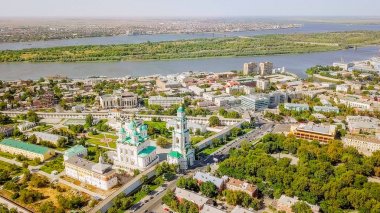 Aerial view of the Astrakhan Kremlin, historical and architectural complex. Russia, Astrakhan  clipart
