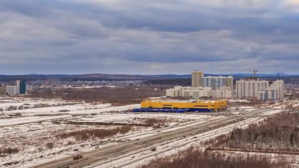 Brede Weg Ekaterinburg Rusland Time Lapse Video — Stockvideo