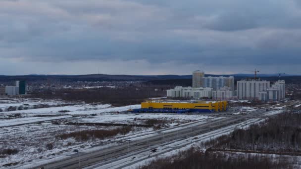 Large Route Coucher Soleil Ekaterinbourg Russie Temps Écoulé Vidéo — Video