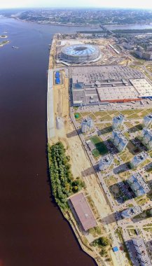 Rusya, Nizhny Novgorod - 21 Ağustos 2017: View of Nizhny Novogorod Rusya 2018 FIFA Dünya Kupası için bina Stadyumu, 