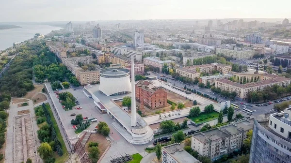 Rusko, Volgograd - 28 srpna 2017: Muzeum-rezerva The bitva o Stalingrad je muzeum volgogradského. (Gergardt mlýn (Grudinina) a muzeum Panorama bitvy o Stalingrad ) — Stock fotografie