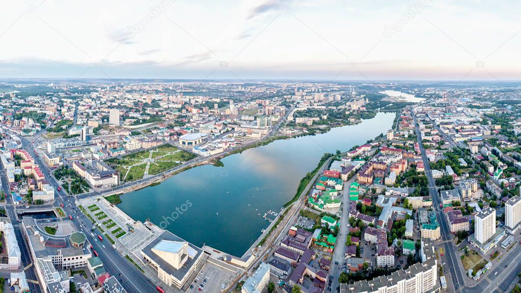 Panoramic view of Kazan. SunSet, Russi