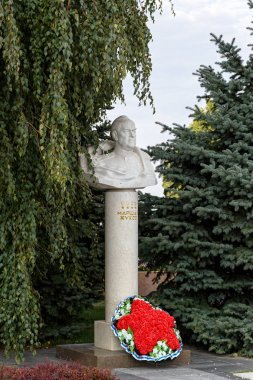 Rusya, Volgograd - 28 Ağustos 2017: Sov kahramanı büstü