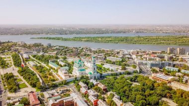 Astrahan Kremlin, tarihi ve mimari kompleks hava görünümünü. Rusya, Astrahan 