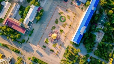 Pagoda yedi gün - Pagoda Lenin merkezi kare içinde şehir Elista, Kalmıkya, Rusya Federasyonu 
