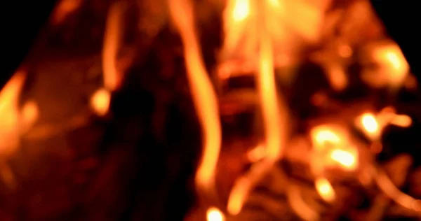 Bonfire detail. Noc. Defocu — Stock fotografie