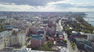 Rusya, Perm - 17 Ağustos 2017: Panoramik şehir Perm, Rusya'nın. Video. UltraHD (4k)