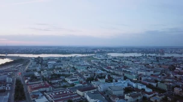 Panoramisch Zicht Van Kazan Zonsondergang Rusland Video Ultrahd — Stockvideo