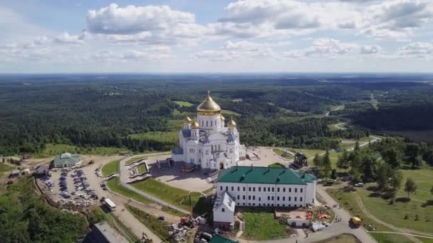 Belogorsky Nicholas Monasterio Ortodoxo Misionero Rusia Territorio Perm Montaña Blanca — Vídeos de Stock
