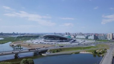 Rusya, Kazan - 19 Ağustos 2017: Kazan Arena stadyumu... Video. UltraHD (4k)