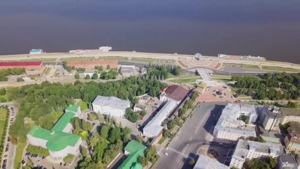 Widok Schodów Niżnym Nowogrodzie Kreml Chkalov Nizhny Novgorod Federacja Rosyjska — Wideo stockowe