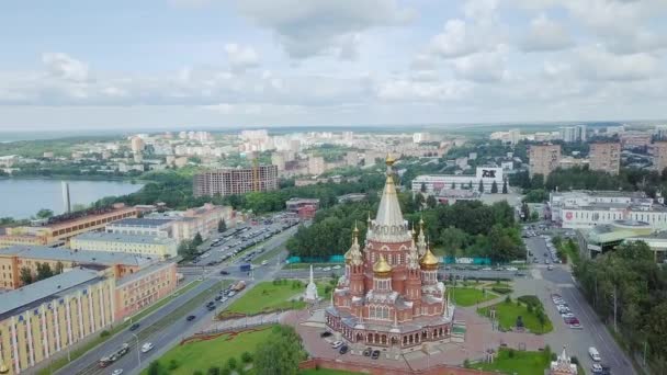 Ρωσία Izhevsk Αυγούστου 2017 Τον Καθεδρικό Ναό Του Αρχαγγέλου Μιχαήλ — Αρχείο Βίντεο