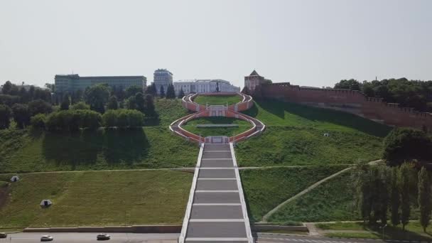 Russie Nijni Novgorod Août 2017 Escalier Chkalov Vidéo Ultrahd — Video