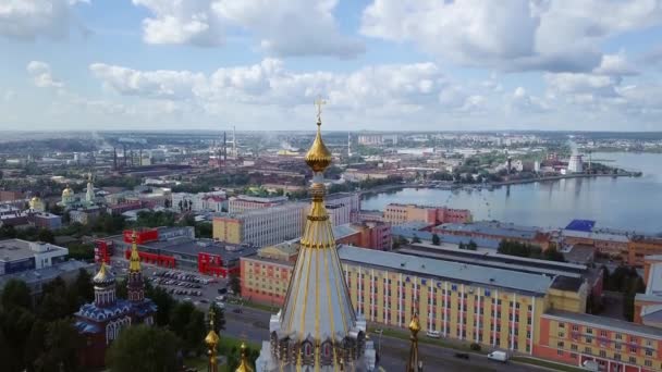 Ryssland Izhevsk Augusti 2017 Domkyrkan Den Heliga Ärkeängeln Mikael Video — Stockvideo