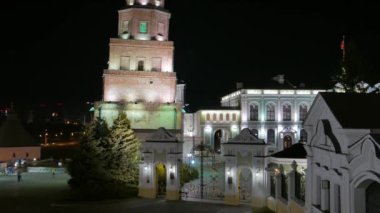 Rusya, Kazan - 19 Ağustos 2017: Tower Syuyumbike. Kazan Kremlin. Kazan, Rusya Federasyonu. Video. UltraHD (4k)