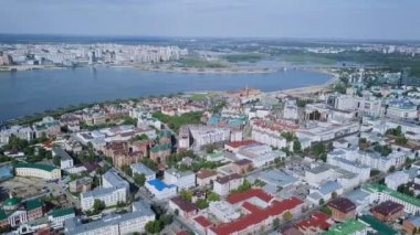 Kazan, Rusya'nın panoramik görünümü. Video. UltraHD (4k)