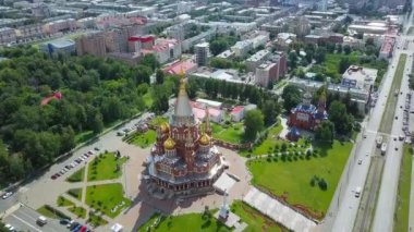 Katedral kutsal Archangel Michael. Izhevsk, Rusya Federasyonu. Video. UltraHD (4k)