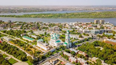 Astrahan Kremlin, tarihi ve mimari kompleks hava görünümünü. Rusya, Astrahan 