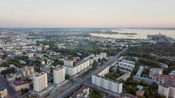 Panoramautsikt över Kazan. Solnedgång, Ryssland — Stockfoto