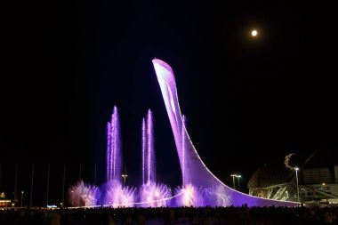 Rusya, Sochi - 03 Eylül 2017: Sochi park. Şarkı çeşme