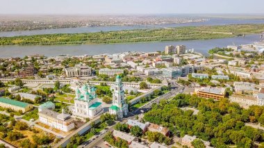 Astrahan Kremlin, tarihi ve mimari kompleks hava görünümünü. Rusya, Astrahan 